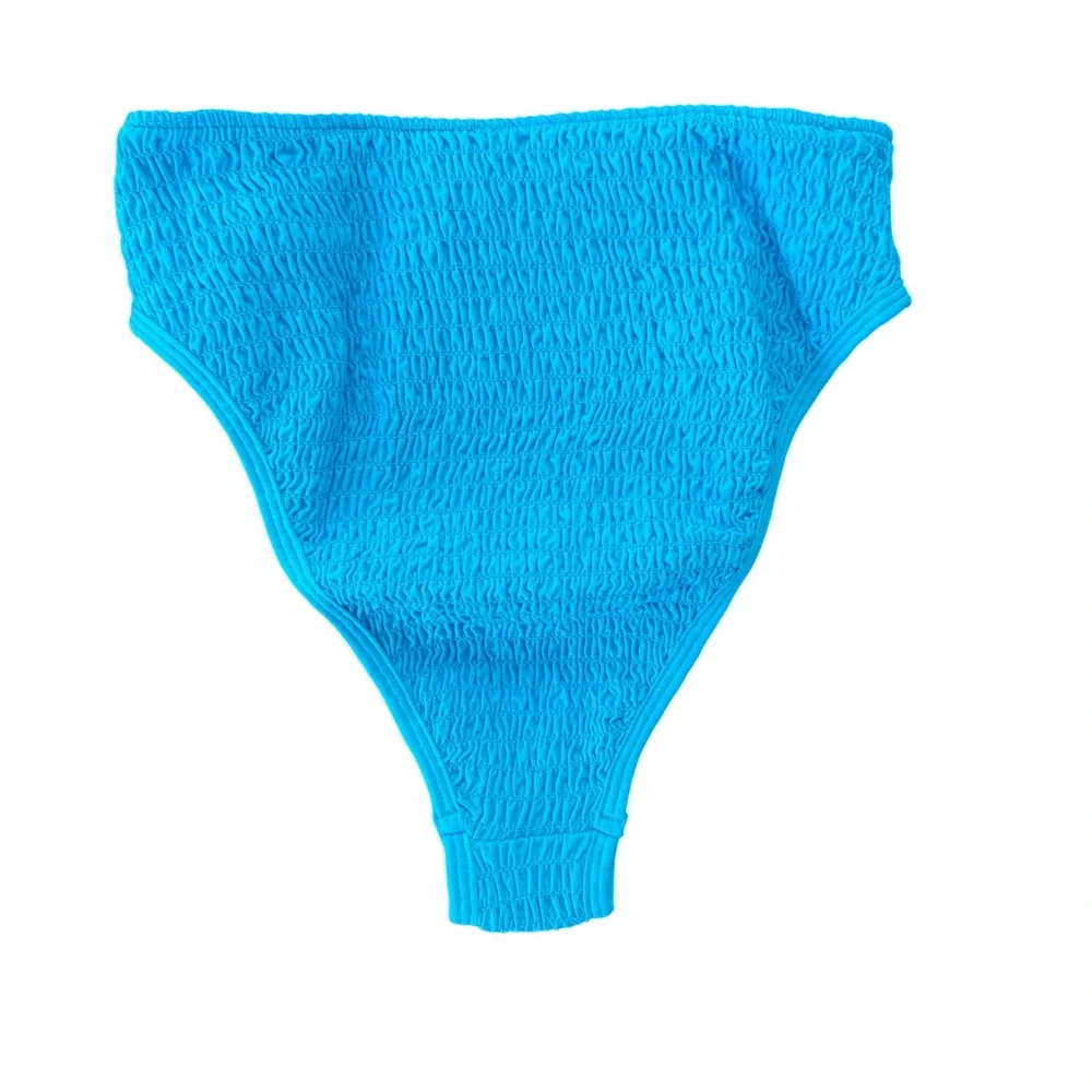 L*Space Barlette Bottom Bitsy Aquarius Blue Smocked High Waist‎ Bikini Bottom S